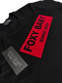 Image 2 of FOXY BABY Anniversary Black/Red Signature Box Logo Tee – Limited Edition 