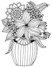 Image 25 of 25 Pretty Floral Coloring Pages, Digital Download, Coloring Book, Adult, Instant Download book 1