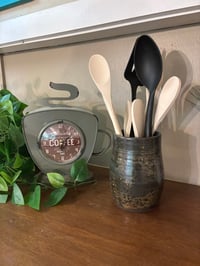 Image 1 of Black and Gold Kitchen Utensil Holder or Vase