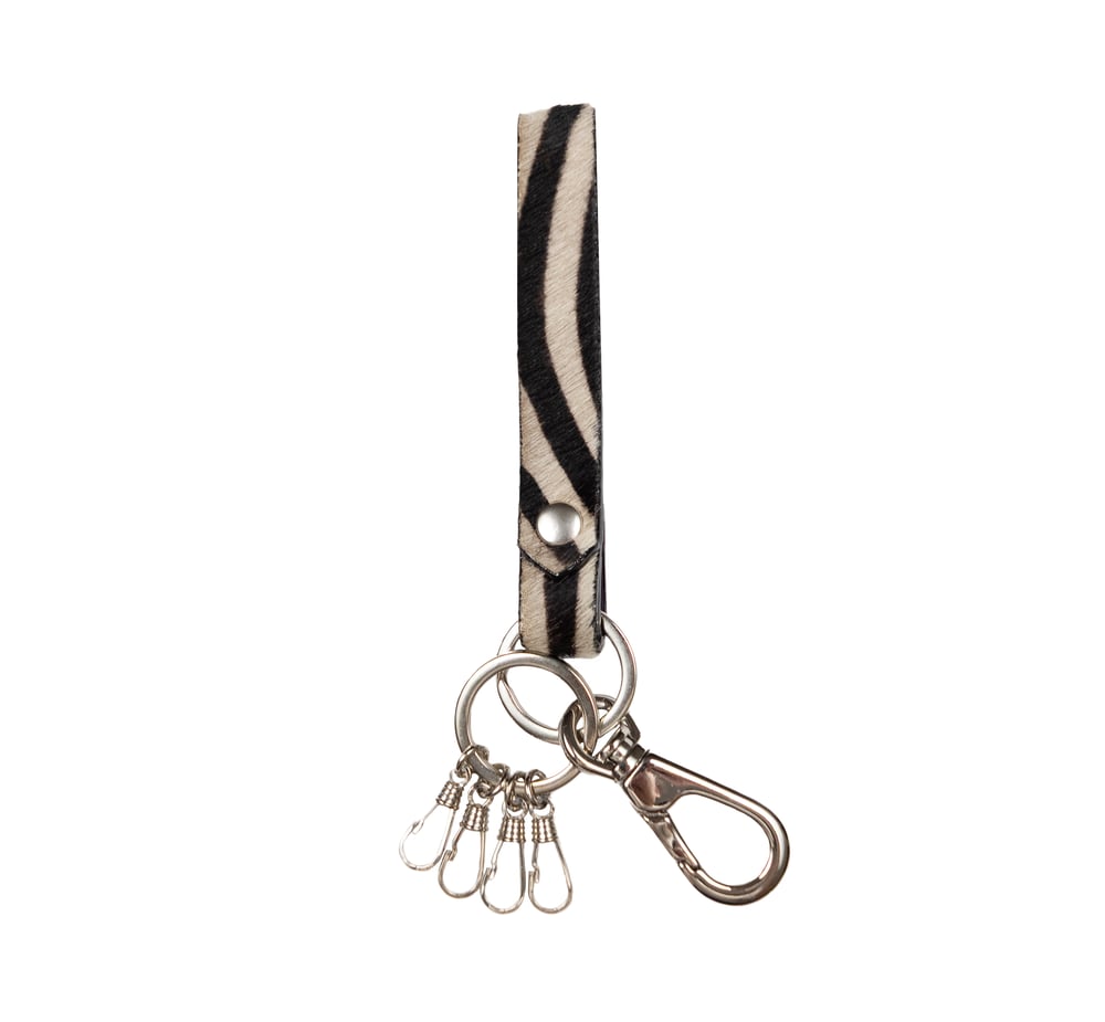 Image of Zebra Leather Keychain