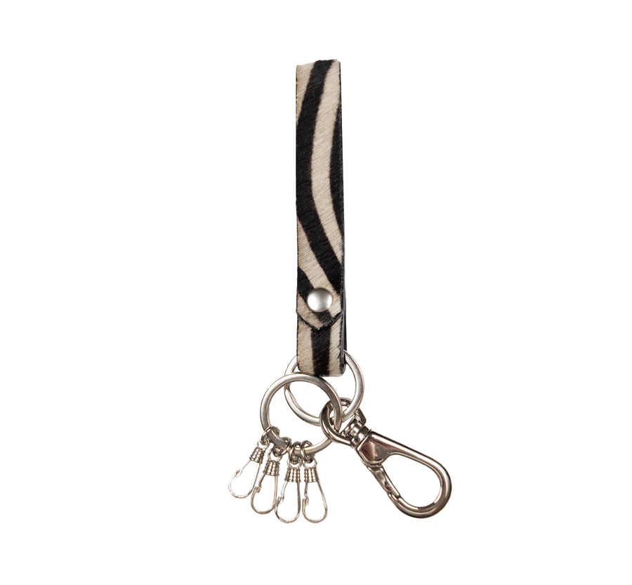Image of Zebra Leather Keychain