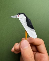 Image 3 of BLACK-CROWNED NIGHT HERON ORIGAMI CARD (Fundraiser for NYC Bird Alliance)
