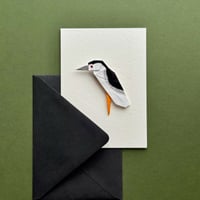 Image 1 of BLACK-CROWNED NIGHT HERON ORIGAMI CARD (Fundraiser for NYC Bird Alliance)