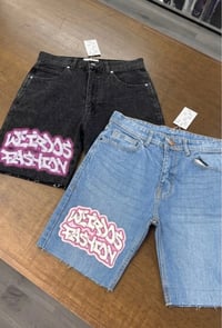 Image 3 of Light Washed Denim Weirdos Fashion Shorts
