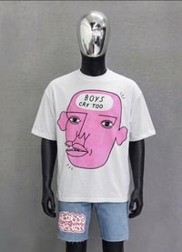 Image 1 of Pink “boys cry too” Weirdos fashion shirt