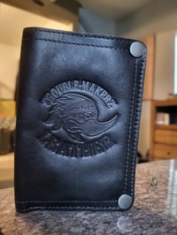 Image 1 of Black Leather Snap Wallet