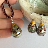 Image 3 of Earth Tones - Earrings and Pendant Set