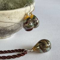 Image 5 of Earth Tones - Earrings and Pendant Set