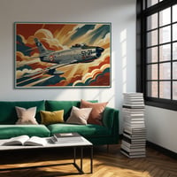 Image 1 of F-86K Aeronautica Militare Stampa Fine Art in stile vintage 