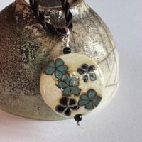Image 2 of Copper Green flowers pendant