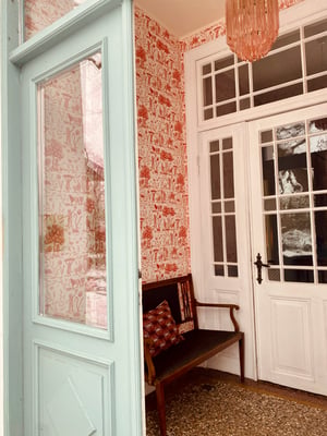 Image of Pre-order Pink Toile Wallpaper