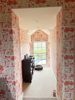 Image of Pre-order Pink Toile Wallpaper