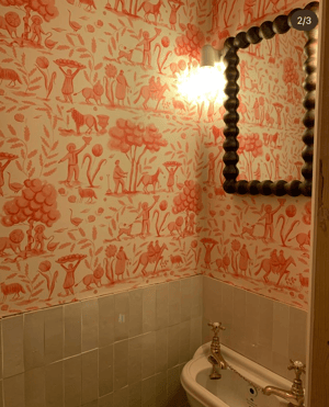 Image of Pre-order Pink Toile Wallpaper