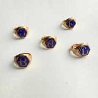 Image 2 of Bague Initiale bleue "A,B,C...." 
