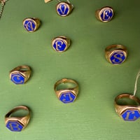 Image 3 of Bague Initiale bleue "A,B,C...." 