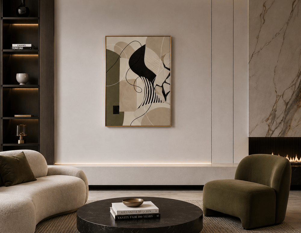 Image of Luxury Abstract Wall Art Printable - Architectural Flow