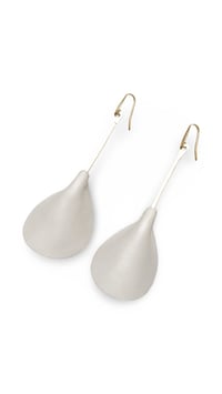 Image 5 of Orecchini pendente, in pelle e ottone, modello: ARMADILLO SIMPLE PENDANTS - gesso