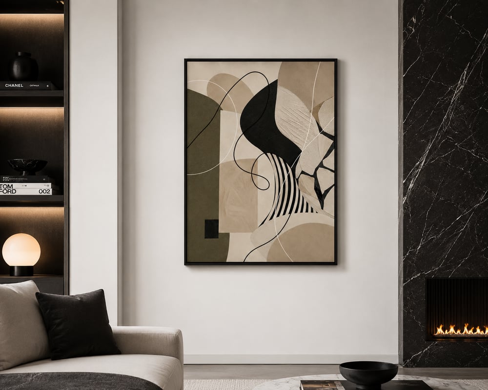 Image of Luxury Abstract Wall Art Printable - Architectural Flow