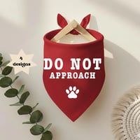 Image 3 of Red Warning Pet Bandanas