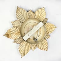 Image 12 of Applique murale fleur en métal doré à la feuille vintage - Applique florentine fleurs papillons