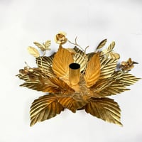 Image 7 of Applique murale fleur en métal doré à la feuille vintage - Applique florentine fleurs papillons