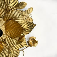 Image 9 of Applique murale fleur en métal doré à la feuille vintage - Applique florentine fleurs papillons