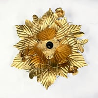 Image 5 of Applique murale fleur en métal doré à la feuille vintage - Applique florentine fleurs papillons