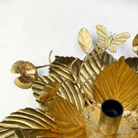 Image 11 of Applique murale fleur en métal doré à la feuille vintage - Applique florentine fleurs papillons