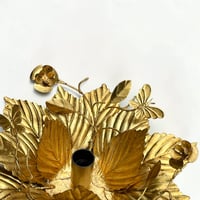 Image 7 of Applique murale fleur en métal doré à la feuille vintage  Applique florentine fleurs  papillons