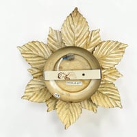 Image 12 of Applique murale fleur en métal doré à la feuille vintage  Applique florentine fleurs  papillons