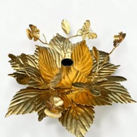 Image 6 of Applique murale fleur en métal doré à la feuille vintage  Applique florentine fleurs  papillons