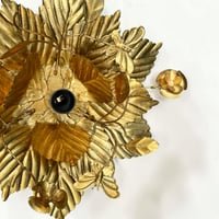 Image 10 of Applique murale fleur en métal doré à la feuille vintage  Applique florentine fleurs  papillons