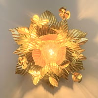 Image 4 of Applique murale fleur en métal doré à la feuille vintage  Applique florentine fleurs  papillons