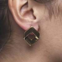 Image 2 of Diamond Studs (18ct Gold Plated)