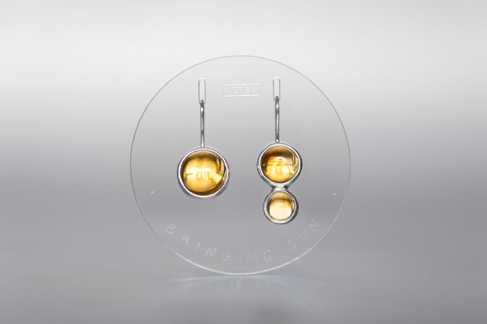 Image of "Bringing sun" silver earrings with citrines  · SOLIFER ·