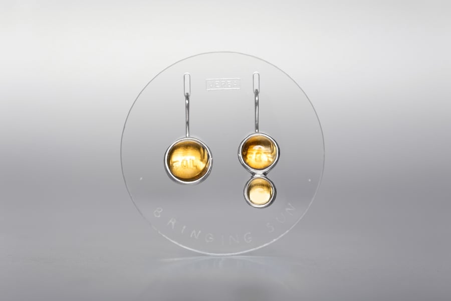 Image of "Bringing sun" silver earrings with citrines  · SOLIFER ·