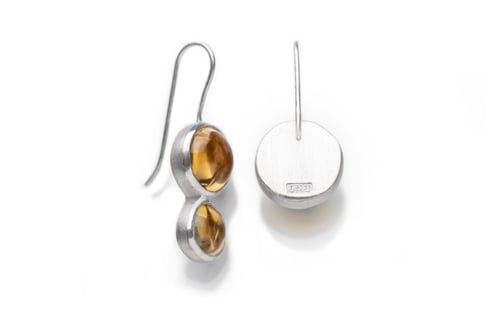 Image of "Bringing sun" silver earrings with citrines  · SOLIFER ·