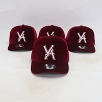 Image 1 of VA SnapBack BURGUNDY VELVET