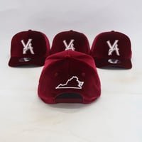 Image 3 of VA SnapBack BURGUNDY VELVET