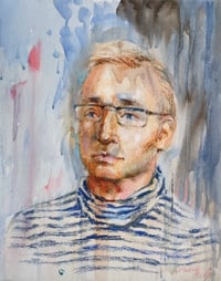 Image 1 of Man in a Striped Shirt - Original painting