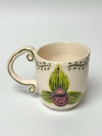 Image 1 of green lady slipper orchid mug (sample)