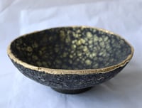Image 1 of Black & Gold Paper Mache Bowl | OOAK Luxury Decorative Bowl