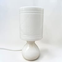 Image 5 of Lampe en albâtre blanc vintage 1970 - lampe en marbre blanc - veilleuse en alb...