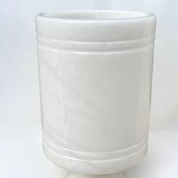 Image 10 of Lampe en albâtre blanc vintage 1970 - lampe en marbre blanc - veilleuse en alb...
