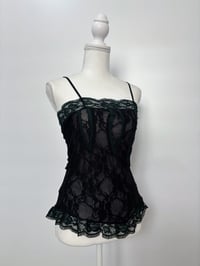 Image 1 of 00s Black lace tank top // M
