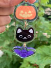 Black Cat Linking Keychain