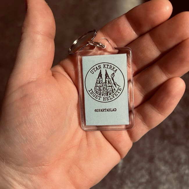 Nyckelring - Utan kyrka (blå)