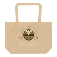 Image 2 of WASBY® Large Organic Cotton Christian Tote Bag | Bold Faithwear Statement Carryall