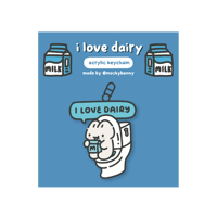 i love dairy keychain