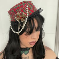 Image 4 of Tartan sailor hat 